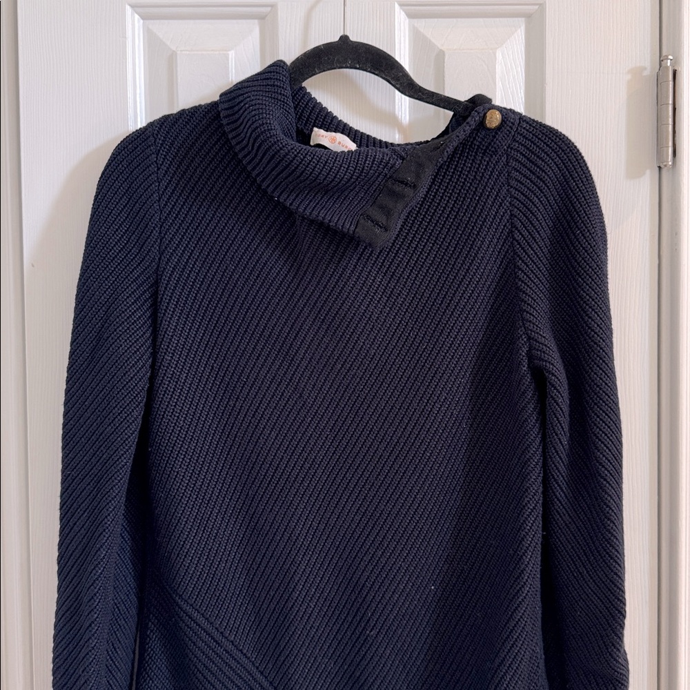 Tory Burch Navy Cowl Neck Sweater